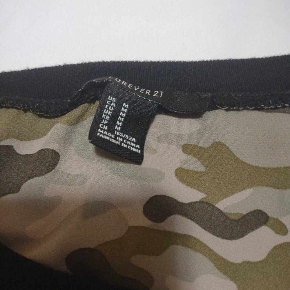 Black with Camo Back Long Sleeve Women's Shirt - Picture 3 of 3